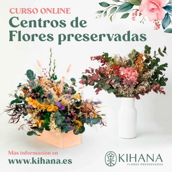 Jarrón con flores secas y preservadas -Trencadissa Art floral